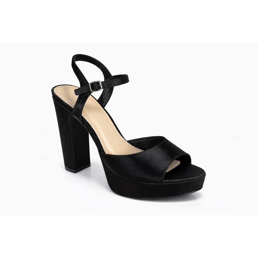 French Connection Black Platform Block Heel Sandals US 9 NWB